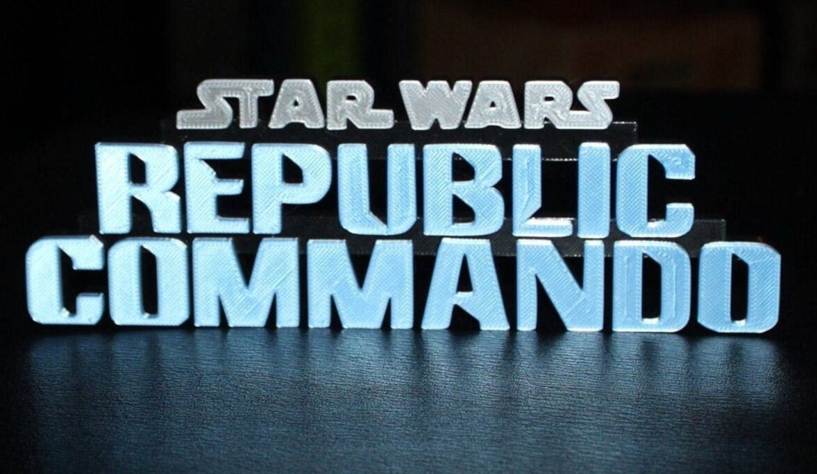 Commando Sign Out Republic Commando Game 3D printed Logo Sign Wall Desk Shelf Art ...