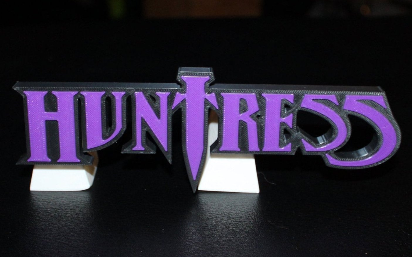 Huntress 3D printed Comic Logo Art