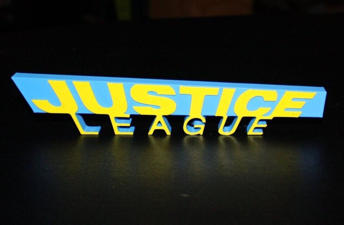 Justice league 3D printed Comic Logo Art