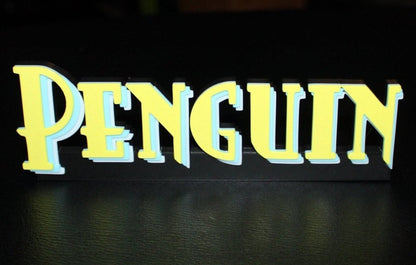 Penguin 3D printed Comic Logo Art