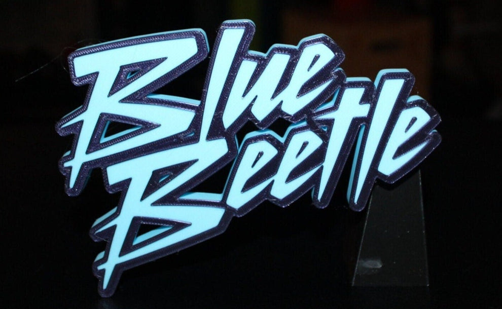 Blue Beetle 3D printed Logo Sign Wall Desk Shelf Art – WindyCity3D