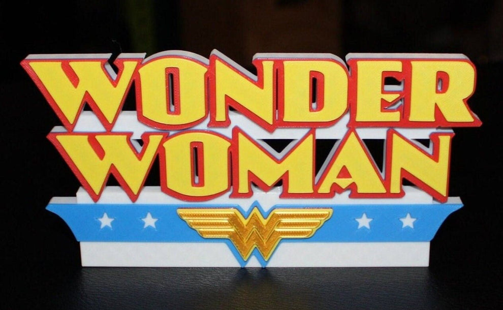 Wonder Woman 3D printed Logo Sign Wall Desk Shelf Art – WindyCity3D