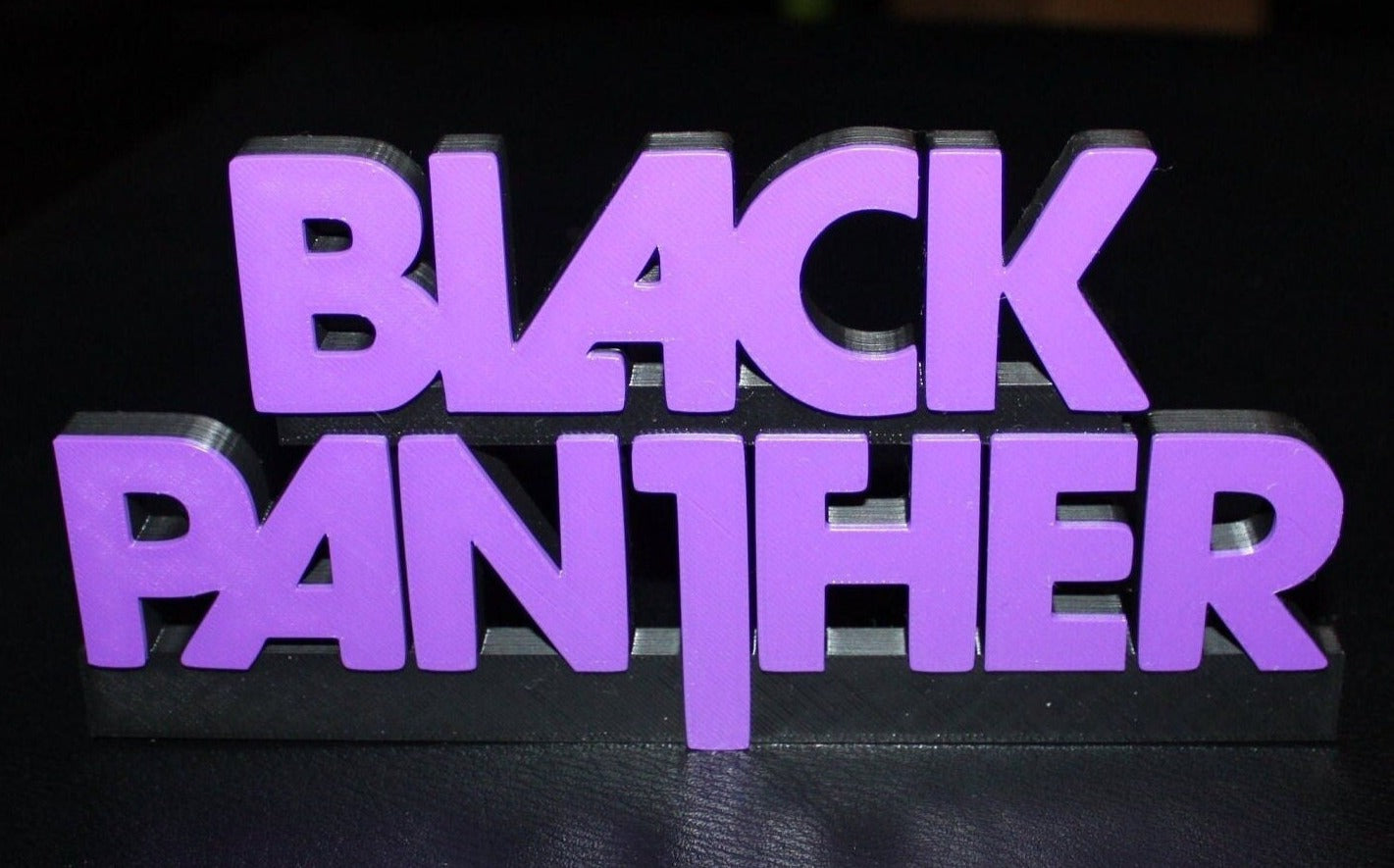 Black Panther 3D printed Comic Logo Art