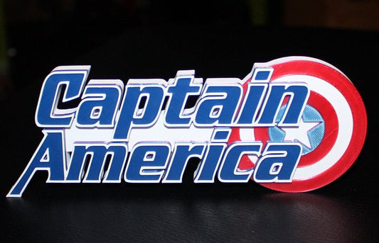 Captain America 3D printed Comic Logo Art