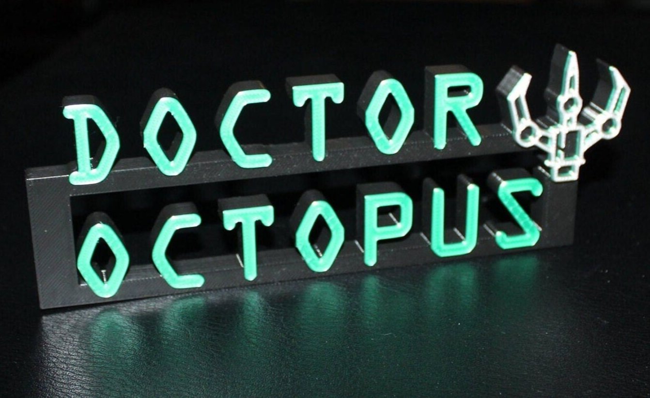 Doctor Octopus 3D printed Comic Logo Art