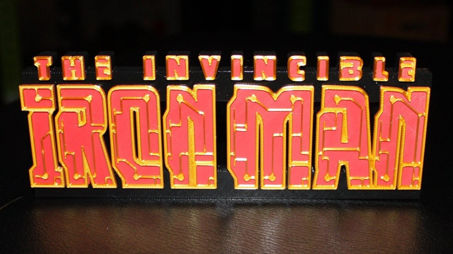 Iron Man 3D printed Comic Logo Art