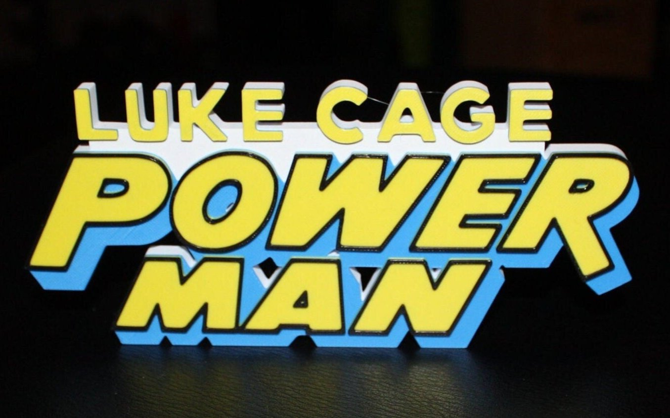 Luke Cage Power Man 3D printed Comic Logo Art