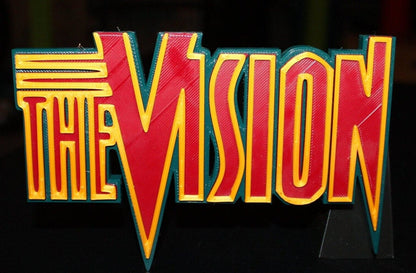 Vision 3D printed Comic Logo Art