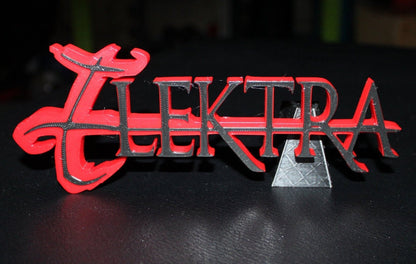 Elektra 3D printed Comic Logo Art