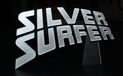 Silver Surfer 3D printed Comic Logo Art