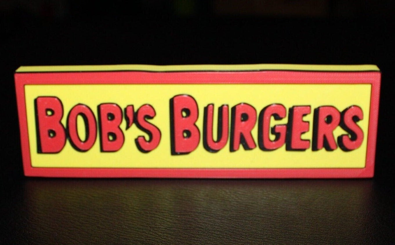 Bob's Burgers 3D printed Logo Sign Wall Desk Shelf Art