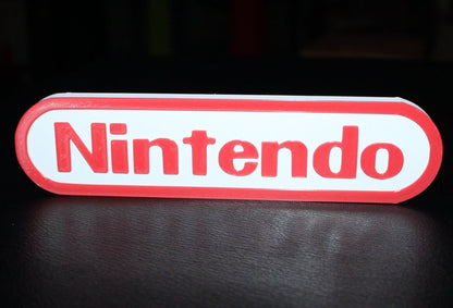 Nintendo 3D printed Logo Sign Wall Desk Shelf Art