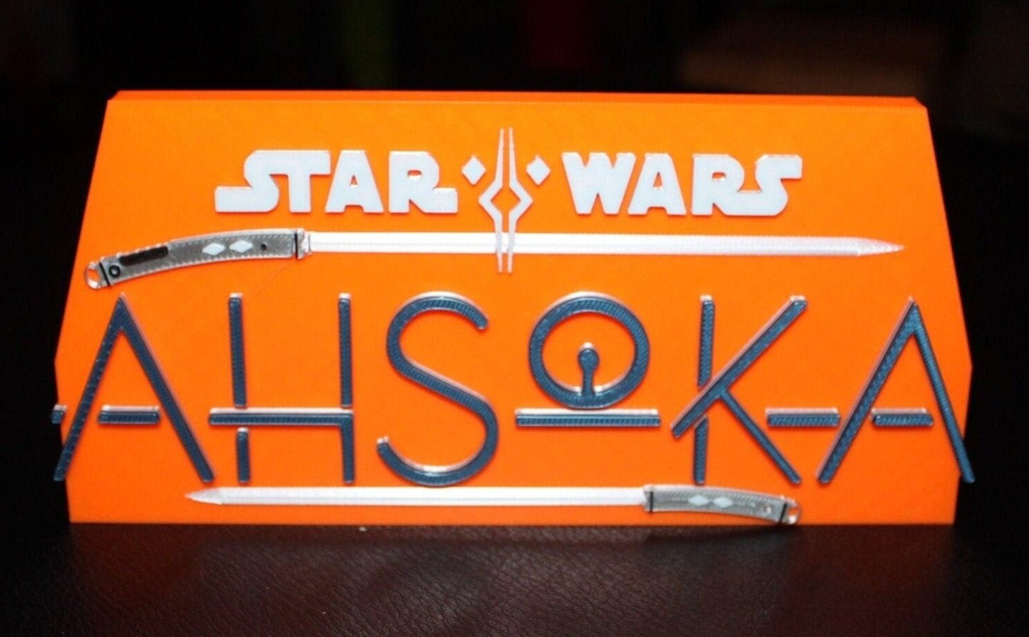 Ahsoka 3D printed Logo Sign Wall Desk Shelf Art