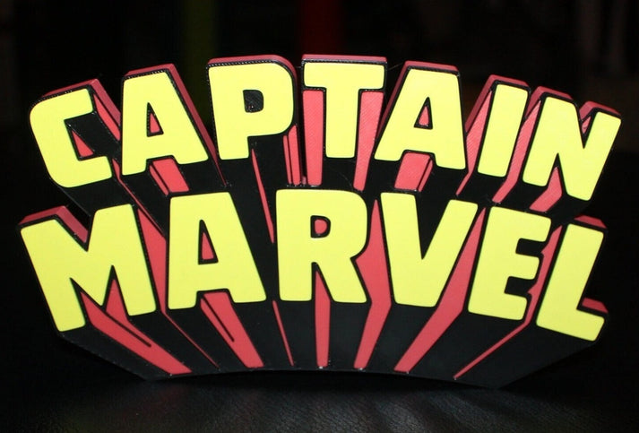 Captain Marvel 3D printed Logo Sign Wall Desk Shelf Art – WindyCity3D