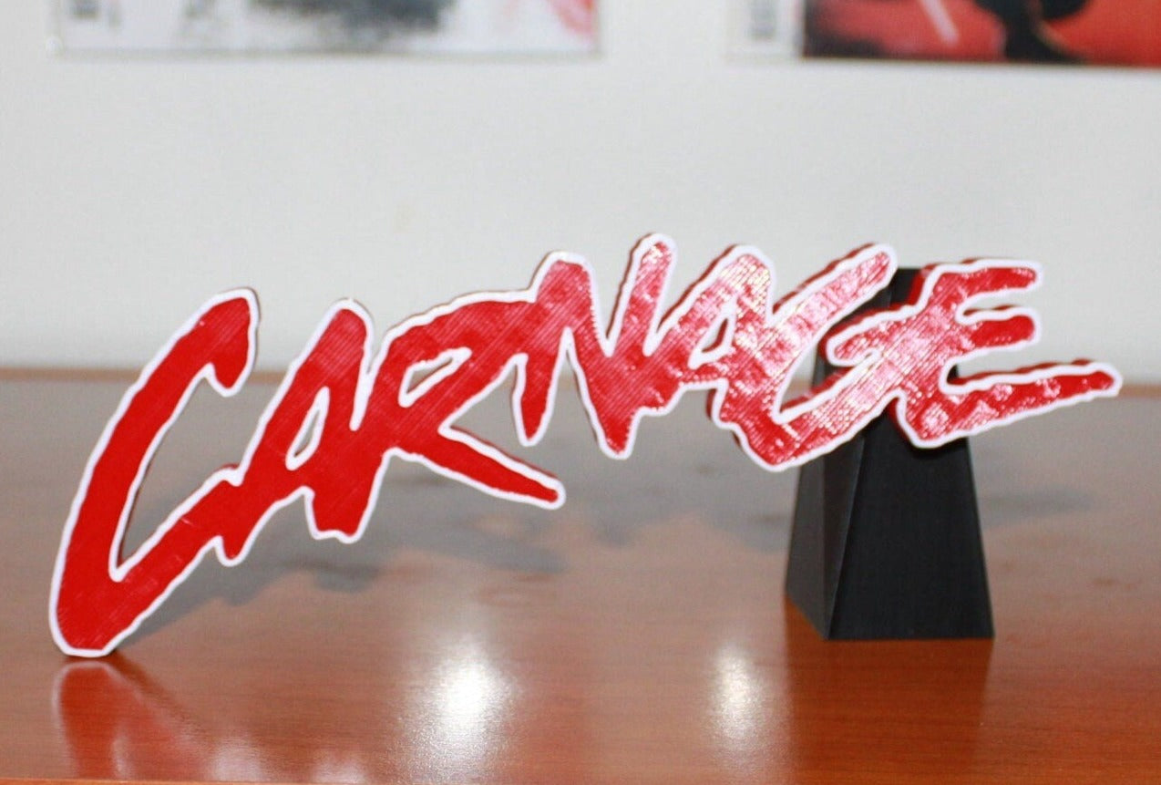 Carnage 3D printed Logo Sign Wall Desk Shelf Art