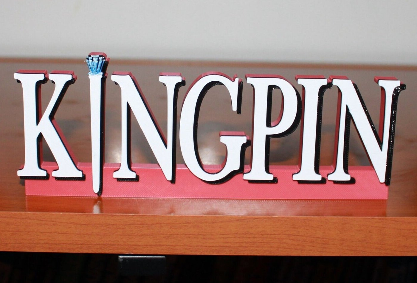 Kingpin 3D printed Comic Logo Art