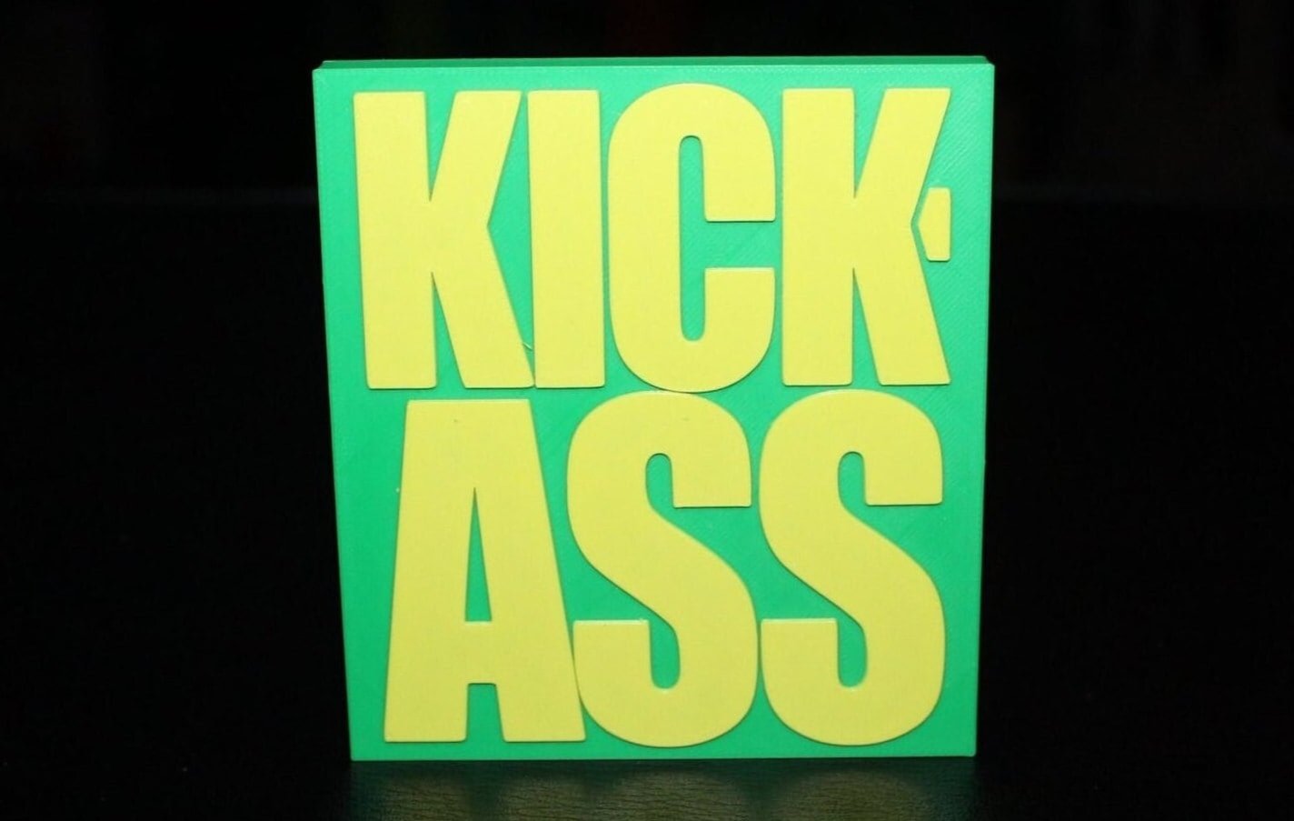 Kick-Ass 3D printed Logo Sign Wall Desk Shelf Art