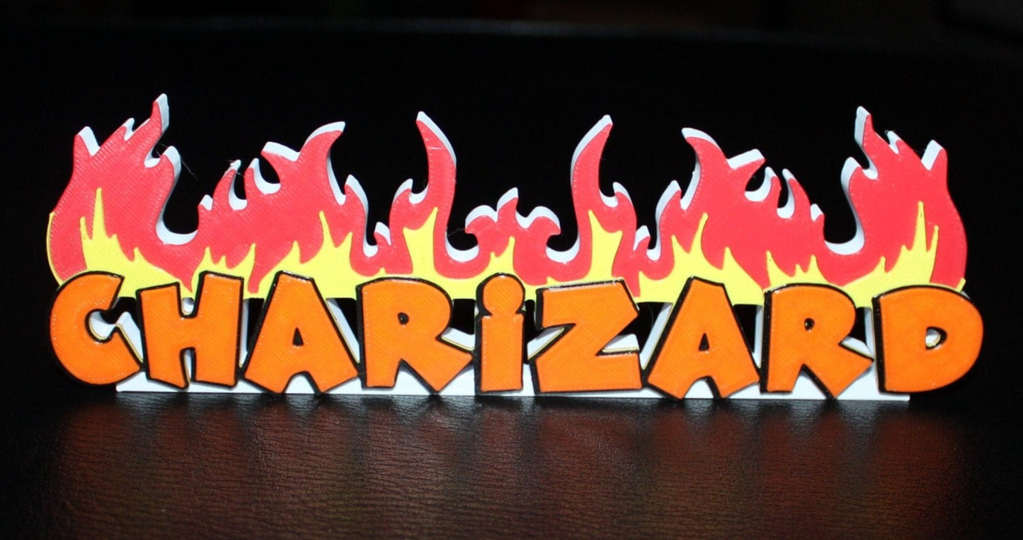 Charizard 3D printed Logo Sign Wall Desk Shelf Art