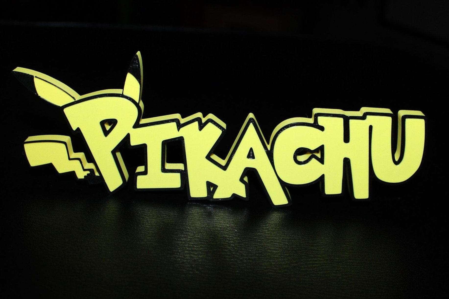 Pikachu 3D printed Logo Sign Wall Desk Shelf Art – WindyCity3D