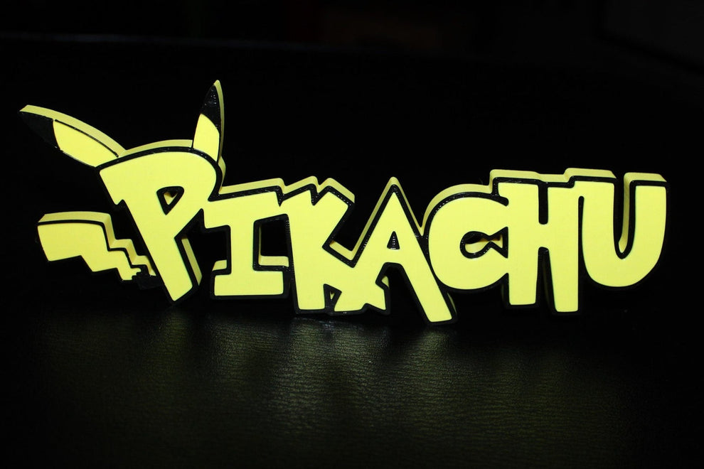 Pikachu 3D printed Logo Sign Wall Desk Shelf Art – WindyCity3D