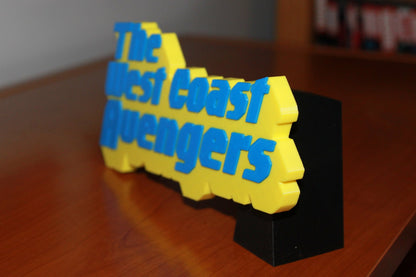 West Coast Avengers 3D printed Comic Logo Art