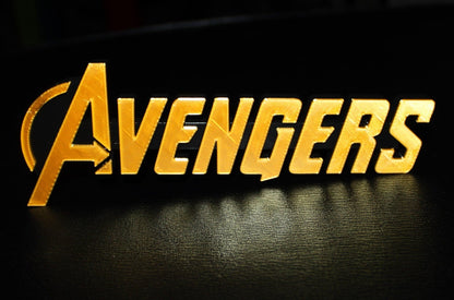 Avengers 3D printed Logo Sign Wall Desk Shelf Art