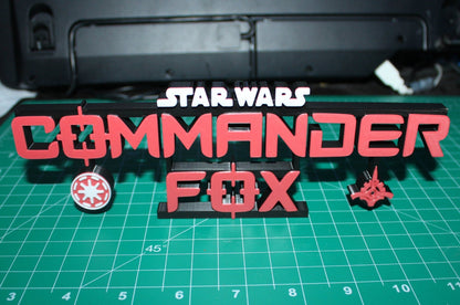 Commander Fox 3D printed Logo Art