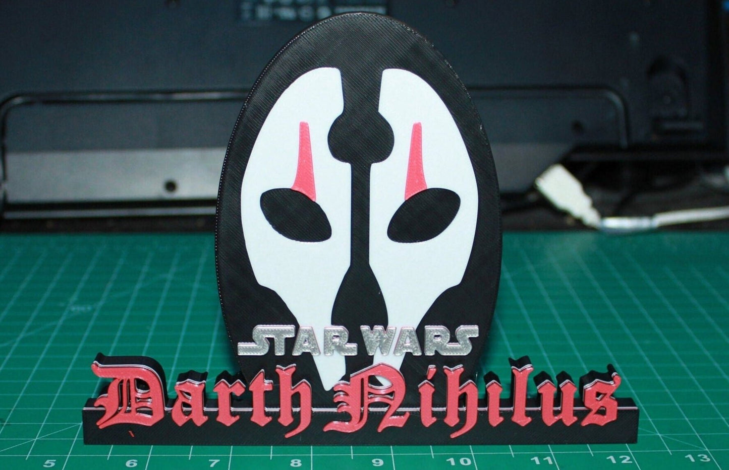 Darth Nihilus 3D printed Logo Art