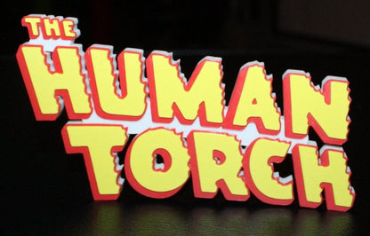 Human Torch 3D printed Comic Logo Art