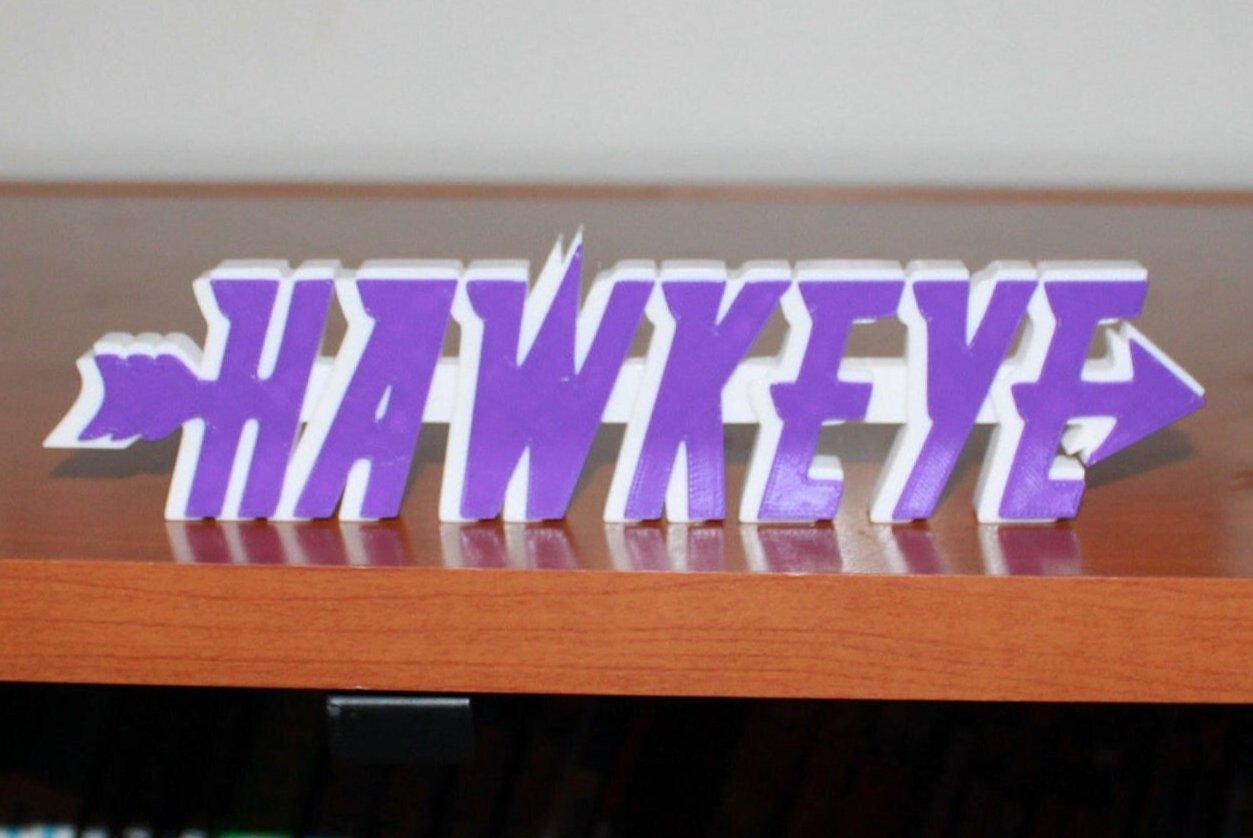 Hawkeye 3D printed Comic Logo Art