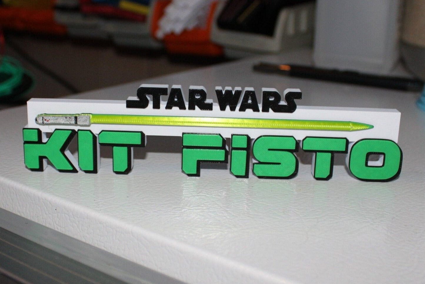 Kit Fisto w/lightsaber 3D printed Logo Sign Wall Desk Shelf Art