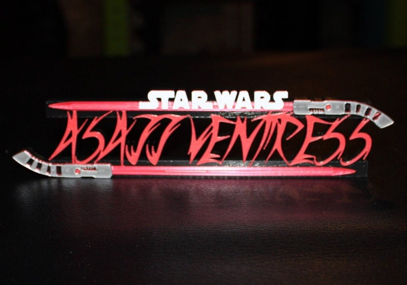 Asajj Ventress w/Lightsabers 3D printed Logo Art