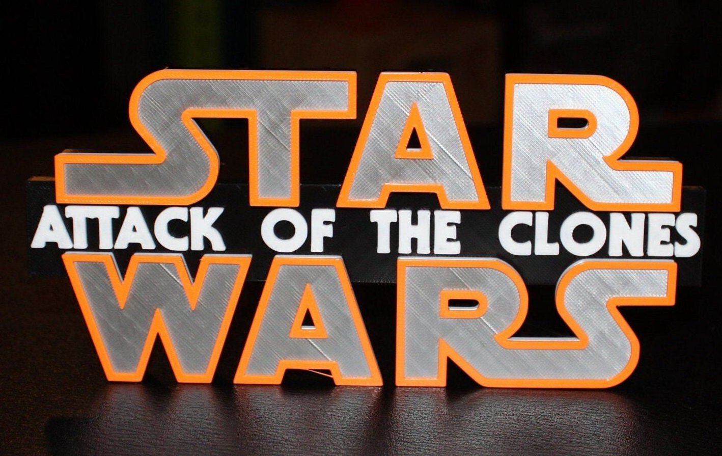 Star Wars Attack of the Clones 3D printed Logo Art