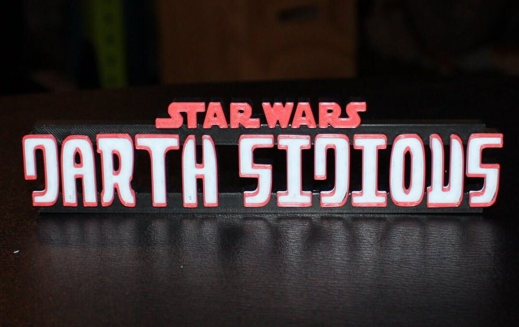 Darth Sidious 3D printed Comic Logo Art