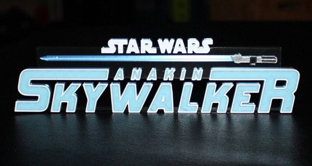 Anakin Skywalker with Lightsaber 3D printed Comic Logo Art