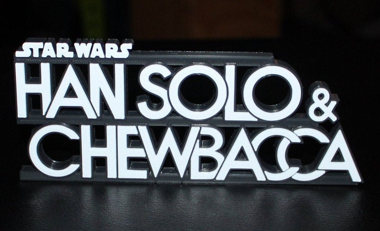 Han Solo & Chewbacca 3D printed Logo Art