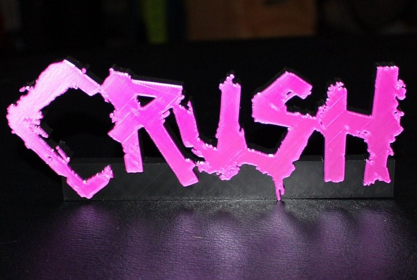 Crush 3D printed Comic Logo Art