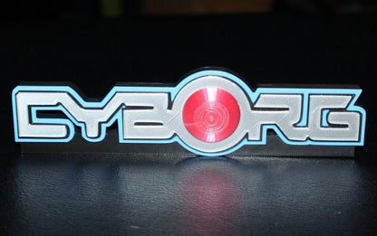 Cyborg 3D printed Comic Logo Art