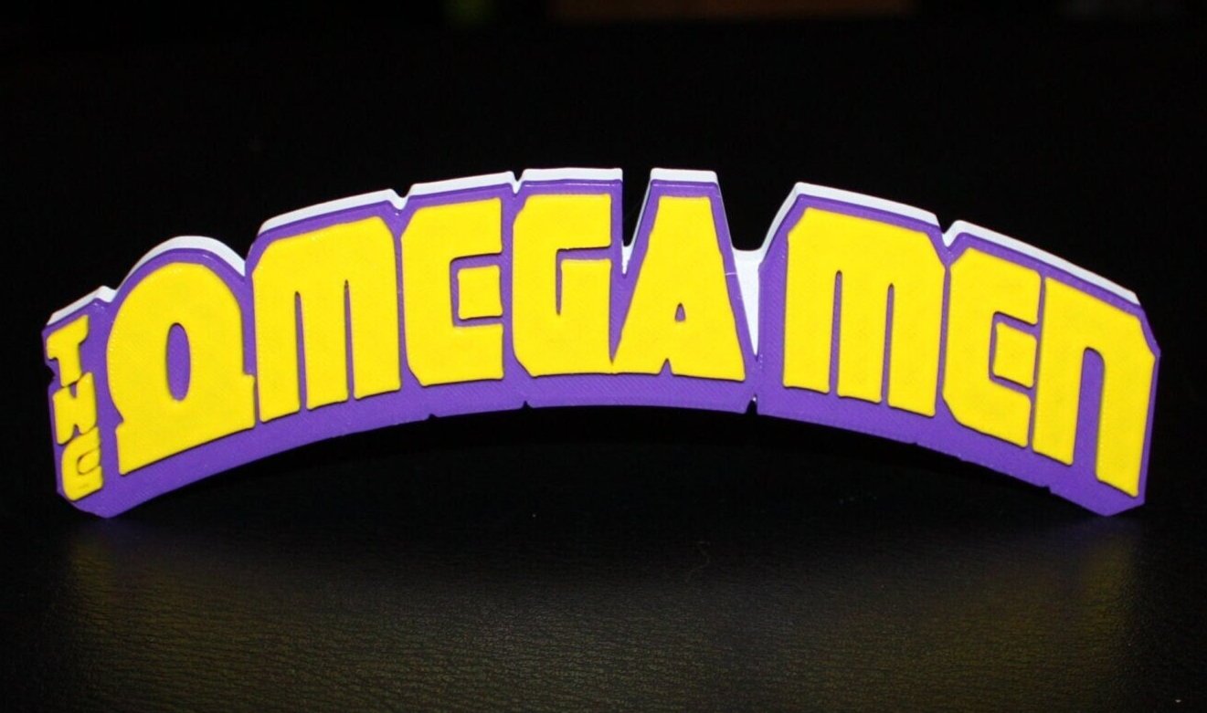 Omega Men 3D printed Comic Logo Art