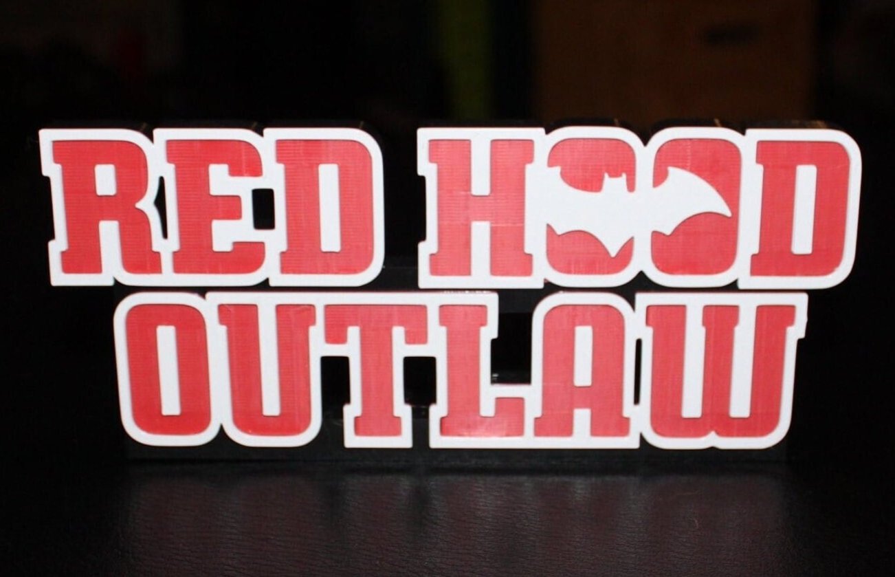 Red Hood Outlaw 3D printed Comic Logo Art