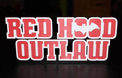 Red Hood Outlaw 3D printed Comic Logo Art