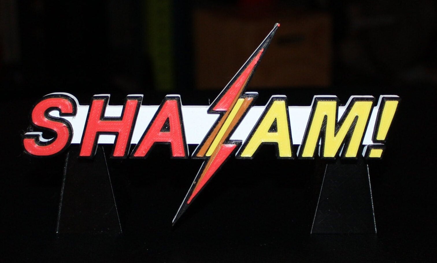 Shazam 3D printed Comic Logo Art