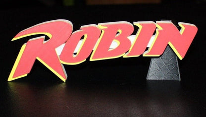 Robin 3D printed Comic Logo Art