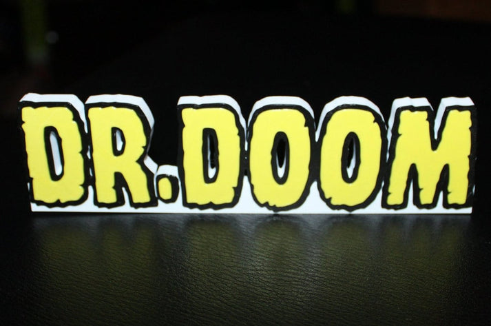 Dr. Doom 3D printed Logo Sign Wall Desk Shelf Art – WindyCity3D