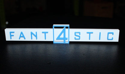 Fantastic Four 3D printed Logo Sign Wall Desk Shelf Art