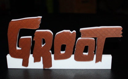 Groot 3D printed Comic Logo Art