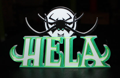 Hela 3D printed Comic Logo Art