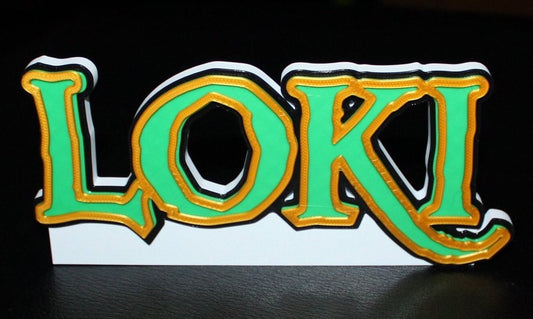 Loki 3D printed Comic Logo Art