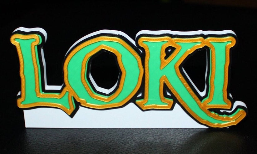 Loki 3D printed Logo Sign Wall Desk Shelf Art – WindyCity3D