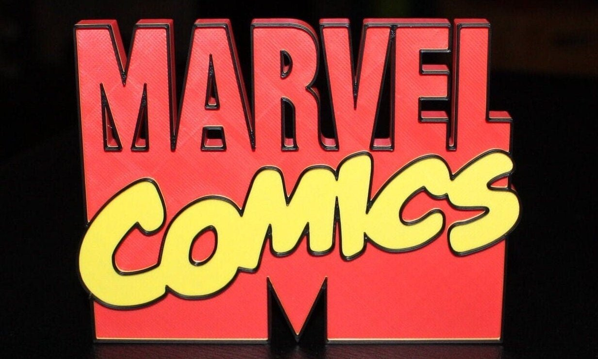 Marvel Comick Sign Marvel Comics 3D printed Logo Sign Wall Desk Shelf Art – WindyCity3D